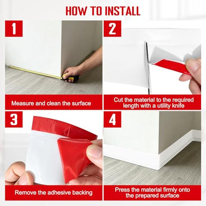 Self-Adhesive Flexible Molding Trim,Waterproof Molding,White,2.79inX60ft - color: White (2.79inX60ft)