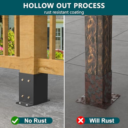 4x4 Post Base 12 Pcs, Deck Post Base,Heavy Duty Post Anchor Brackets - size: 4x4, style: 12pcs