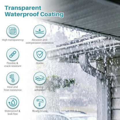 Waterproof Sealant Clear 35oz, Indoor and Outdoor Stop Leaks Coating - size: 1000g