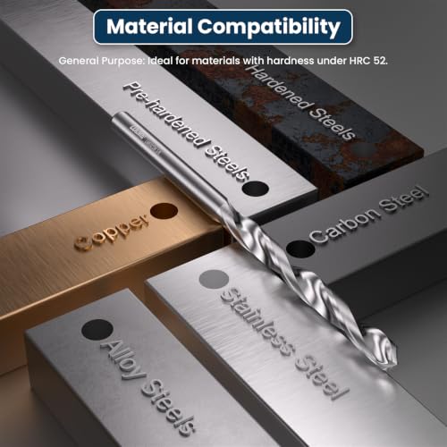 1/8" Solid Carbide Jobber Drill Bits with Straight Shank and 118° Point Angle, Made from Tungsten Carbide Material,2-Pieces - size: 1/8 in