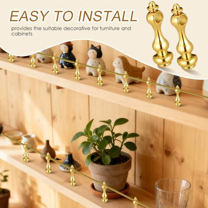 Toyvian Furniture Spindles M4 8 pcs Railing Baluster Connectors with Screws Gallery Rail Spindles for Mini Cabinet Wine Cabinet Serving Cart Diy Assembly