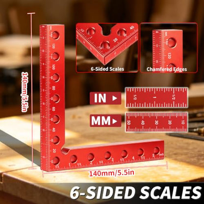2PCS 90° Corner Clamps Woodworking, Aluminum 5.5" Right Angle Kit - size: 2pcs
