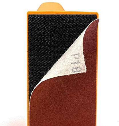 POWERTEC Sanding Block w/ 40 Sheets Hook and Loop Sandpaper (40, 80, 120, 180 Grit, 10 Each) for Woodworking, Sanding Tool for Wood, Crafts, Auto Body, Paint, Drywall (71435)