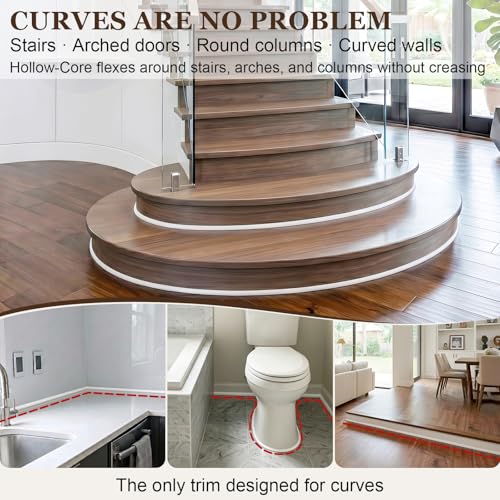 78 Inch Flexible Quarter Round Molding, Peel and Stick Trim - size: 78in