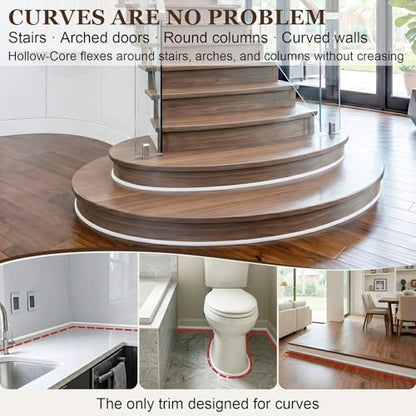 78 Inch Flexible Quarter Round Molding, Peel and Stick Trim - size: 78in