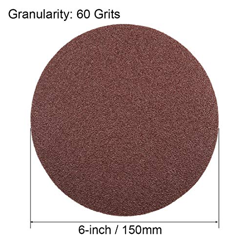 uxcell 6" PSA Sanding Discs 60 Grits Self Stick Aluminum Oxide Sandpaper for Random Orbital Sander Wood Metal Dry Polishing 20pcs - style: 60 Grit