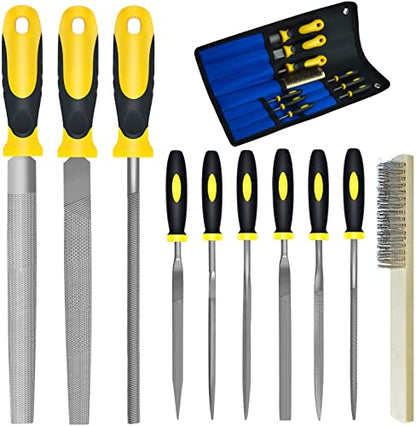 Steel File, Metal File, Half-Round/Round Files and 6 Pcs Needle Files - color: Black-10pcs