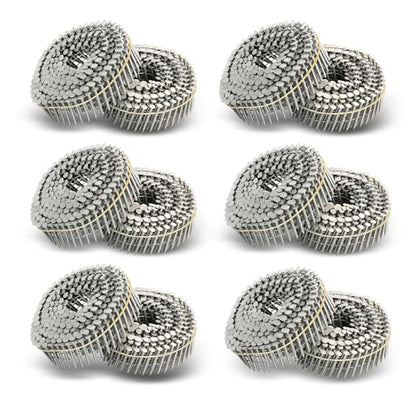 3600 Count Stainless Steel Siding Nails 15-Degree Collated Wire Coil 1-1/4 Inch, 0.09 Inch Ring Shank Siding Nails - size: 1-1/4 Inch x 0.09 Inch