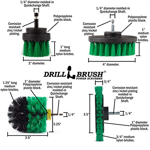 Drillbrush Green - Drill Power Kitchen Scrub Brush Kit - color: Green
