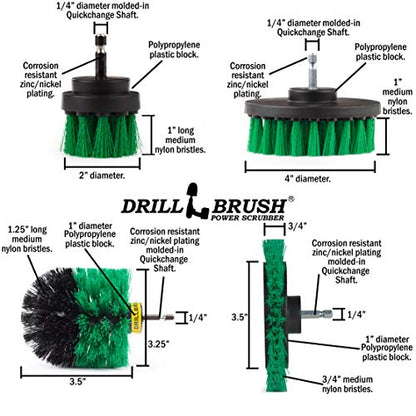 Drillbrush Green - Drill Power Kitchen Scrub Brush Kit - color: Green