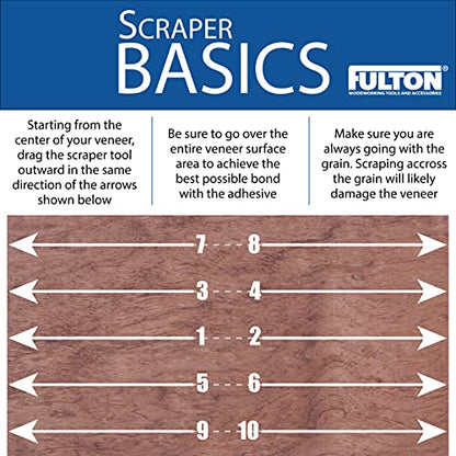 Fulton Veneer Scraper with Beveled Edges and Hardwood Handle for Applying