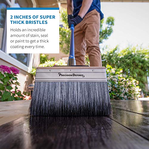 Precision Defined 7-Inch Limewash Deck Stain Brush with Extension Pole