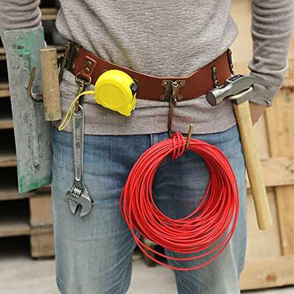 TOURBON Adjustable Tool Belt with 2 Tool Pockets,7 Tool Holster - color: Brown