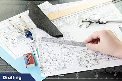 Pacific Arc 6 Inch Stainless Steel Ruler with Inch/Metric Conversion Table - style: 6 In