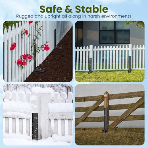 Housolution Fence Post Repair Kit,Separated Fence Post Anchor,2 Pack - size: 2 Pack