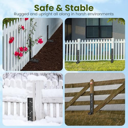 Housolution Fence Post Repair Kit,Separated Fence Post Anchor,2 Pack - size: 2 Pack