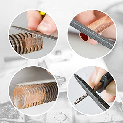 Utoolmart Jewelers Tool Plastic Handle Round Needle Files 10Pcs (5pcs, 140mm) - size: 5pcs, 140mm