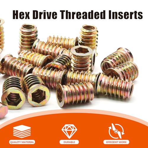 Jiozermi Threaded Insert Nuts M10x20mm, 20 Pcs - size: M10x20mm