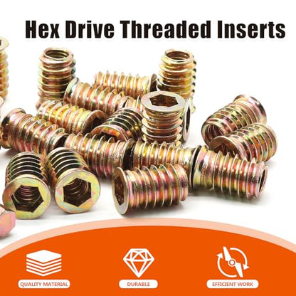 Jiozermi Threaded Insert Nuts M10x20mm, 20 Pcs - size: M10x20mm