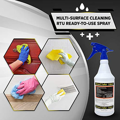 Biocide 100 EPA Registered Mold, Mildew and Fungi Remover, Cleaner and Disinfectant | Eliminates Household Mold Spores, Bacteria, Germs, Viruses | Non-Toxic and Safe | 1-Quart - size: 32.16 Fl Oz (Pack of 1)