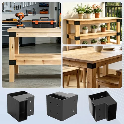 8-Pack Heavy Duty Workbench Brackets Right Angle Brace for 2x4 Wood - size: 2x4