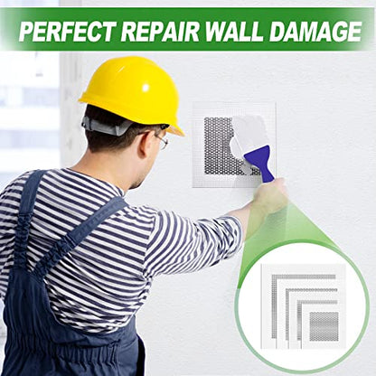 Drywall Repair Kit, 13 Piece Aluminum Wall Repair Patch Kit, 2/4/6/8 inch Aluminum Drywall Patch, Quick Fix Plaster