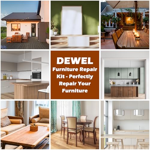 DEWEL Furniture Touch Up Markers, 17-Piece Wood Repair Kit with Wax Sticks - color: Black, Gray, Maple, Oak, Cherry, Walnut, Mahogany, White