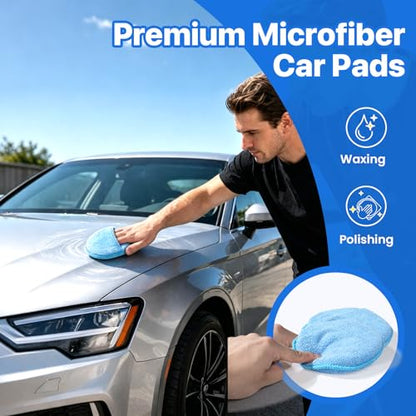 6 PCS Microfiber Wax Applicator Pad 5 inch, Foam Car Applicator Pad for Car Cleaning and Fine Polishing - size: 5 Inch 6 PCS
