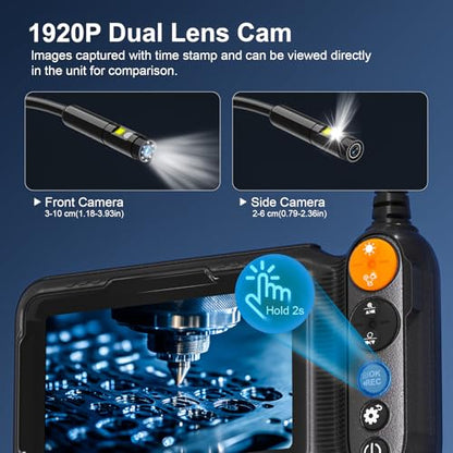 Daxiongmao Endoscope Camera with Light, 1080P HD Borescope - color: Yellow