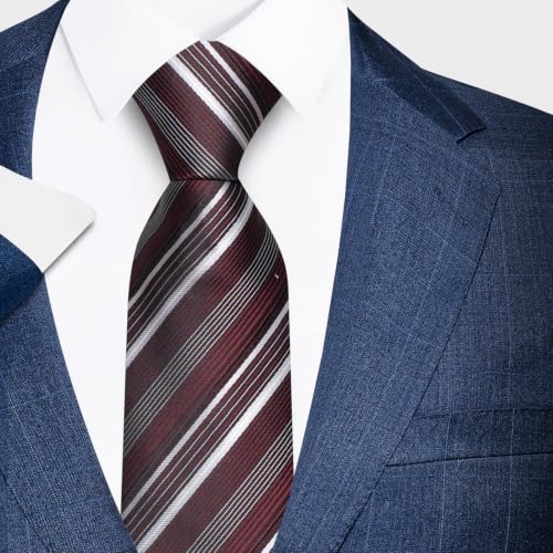 joy alice Tie For Men 6 PCS Necktie Woven Jacquard Neck Ties Set Neck Ties - color: Striped Black Blue Purple Burgundy
