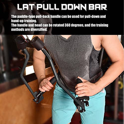 Adjustable Lat Pull down Bar, Cable Machine Attachments for Gym, Home Gym Fitness T-bar Row Pulldown Attachments, Lat Pull Down Machine Wide Grip Neutral Grip Handle - color: SP-B08