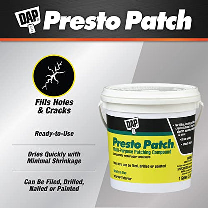 DAP Presto Patch Ready-Mixed Multi-Purpose Patching Compound, White, 1 Gal (7079858555)