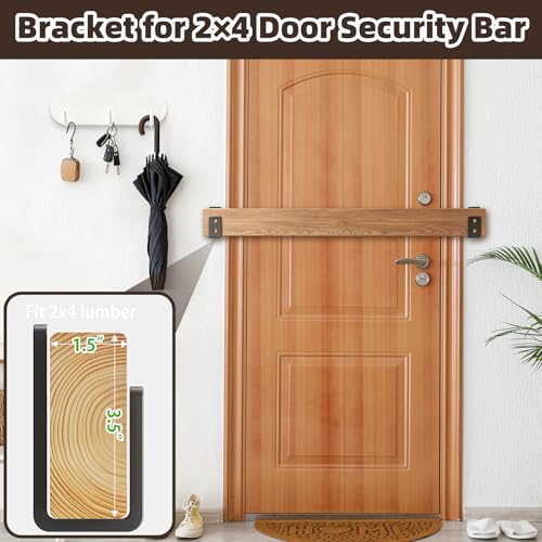 2x4 Door Barricade Brackets, 3mm Door Reinforcement Security Brackets(2PCS) - size: 3mm 2PCS