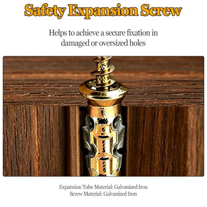 6×14mm Short Expansion Screw Set for Cabinet Door Hinge Fastening 30 Sets