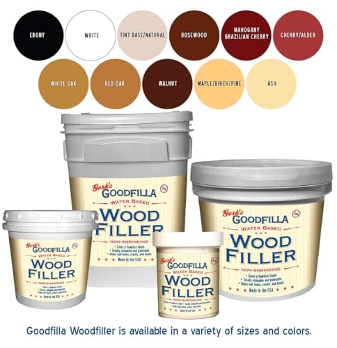 Goodfilla Ash, 1 Gallon (13.5lbs), Wood and Grain Filler, Stainable, Tintable, Sandable, Sandable, Zero Waste, Non-Toxic, USA Made - color: Ash, size: Gallon