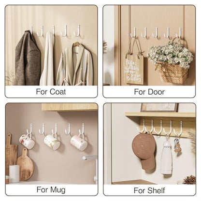 22LB Wall Hooks for Hanging Towel/Coat, White 20 Pack - color: White, size: 20 Pack