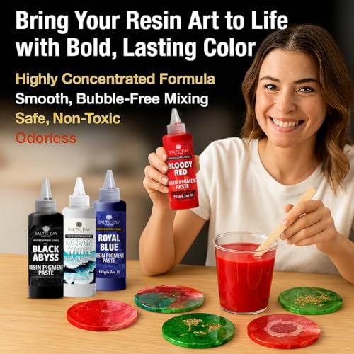 BALTIC DAY 36 Colors Epoxy Resin Pigment Paste Set – 20g Each, Highly Concentrated Opaque Resin Dye for Epoxy, Deep Pour, Casting, Jewelry, Coasters, Tumblers & Resin Art - color: 36 Multi-Colors