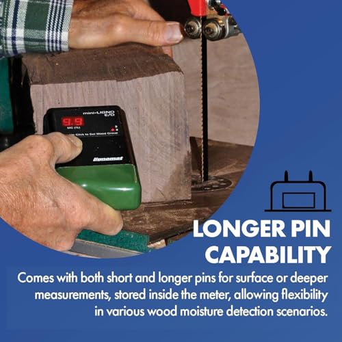 Lignomat Mini-Ligno E/D Pin Moisture Meter - Moisture Detector & Tester for Wood Floors, Woodworking, Building & Home Maintenance - Moist Meter for Wood Walls and Firewood