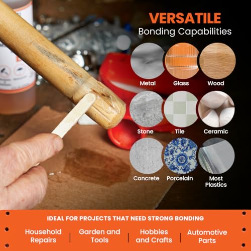 Brampton Multi-Purpose Epoxy, Quick 30-Minute Set, Waterproof 2-Part Epoxy Glue Kit for Tile, Metal, Ceramic, Glass, Wood, Stone, Strong Bonding, Sandable, Paintable Resin, Easy 1:1 Mix, 4 oz - style: 4 FL OZ KIT
