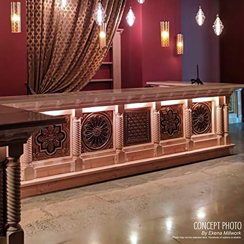 Ekena Millwork COL05X05X35KERW Kent Raised Panel Cabinet Column (Top Block: 6", Bottom Block: 7"), 5"W x 5"D x 35 1/2"H, Rubberwood - color: Rubberwood, size: 5-in. W x 5-in. D x 35.5-in. H