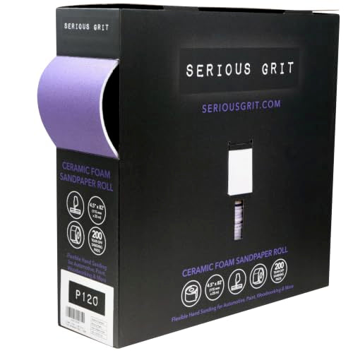 Serious Grit - P120 Grit Ceramic Foam Sandpaper Roll - 115mm x 25m - style: 120 Grit