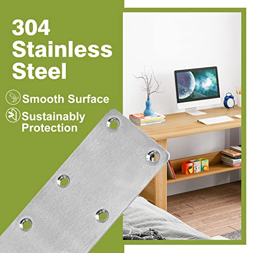 140 x 50 x 2mm Flat Mending Plate - Stainless Steel - Silver - 6Pcs - color: Silver, size: 140 x 50 x 2mm