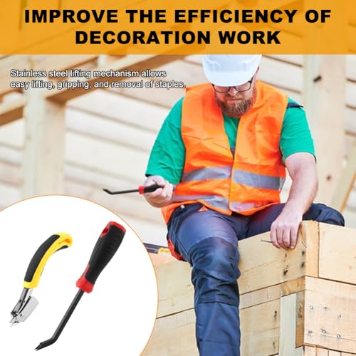 2PCS Heavy Duty Staple Removers, Upholstery Staple Puller Tool for Carpet, Wood, Flooring, Furniture & Construction