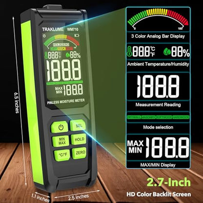 Moisture Meter for Wood Pinless Moisture Reader Firewood Moisture Tester