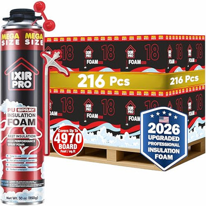 Spray Foam Insulation, 216 Pack x 30 oz, Expanding Foam Sealant Spray - size: 216 Pack
