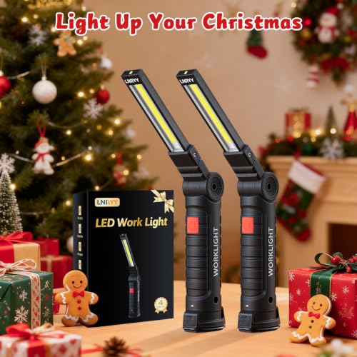 LNRYY 4Pack Rechargeable Magnetic LED Work Light/Flashlight for Mechanics