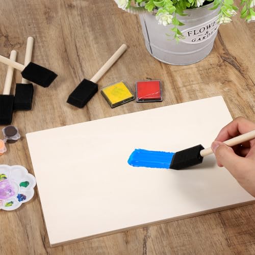 Foam Paint Brushes, 5Pcs 1" Sponge Brushes for Painting Wood Handle Sponge Paint Brush for Staining, DIY Craft, Varnishes Painting and Cleaning (Pack of 3) - size: 1 inch (Pack of 3)