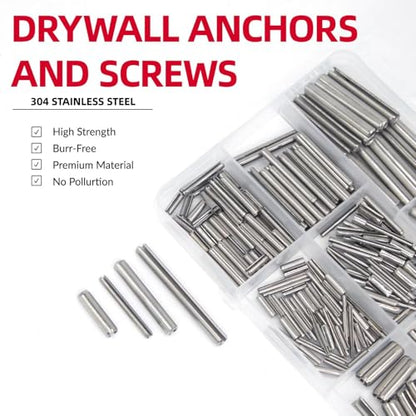 295-Piece Stainless Steel Roll Pin Assortment Kit - size: 295 pieces Metric Roll Pins