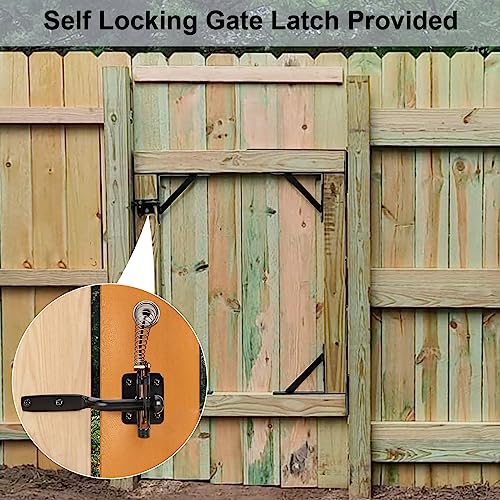 Mofeez Fence Gate Kit Iron Gate Hardware with Gate Latch for Wooden Fences Shed Doors Heavy Duty Anti Sag Gate Corner Brace Bracket - size: Set of 1