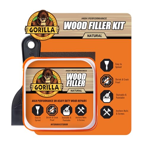 Gorilla All Purpose Wood Filler Kit, with Putty Knife and Sanding Block - size: 1 - Pack